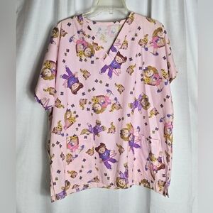 Hand‎ Crafted Cabbage Patch Cartoon Unisex Scrub Top *SEE MEASUREMENTS